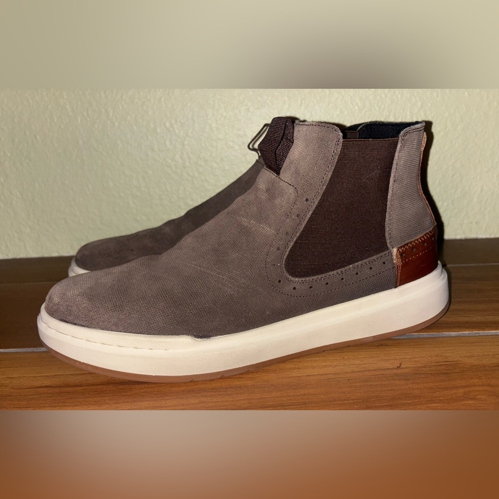 STACY ADAMS Men's Cooper Chelsea Hi Top Sneaker Shoes Tan & Brown Size 11
